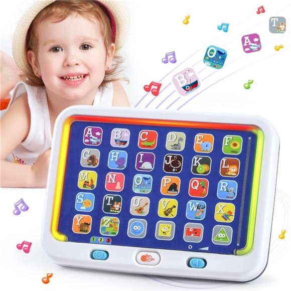 Spanish & English Learning Tablet for 1-3, Bilingual Interactive Alphabet ABC - Picture 1 of 7